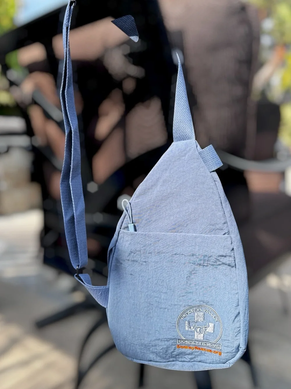 New Lightweight Blue/Gray Small Sling Bag Casual Crossbody Nylon Day Pack